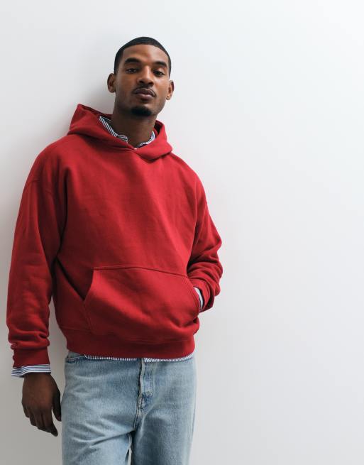 Abercrombie & Fitch essential hoodie in red, 4 of 5