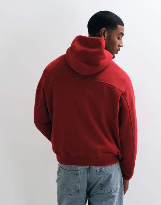 Abercrombie & Fitch essential hoodie in red, 5 of 5