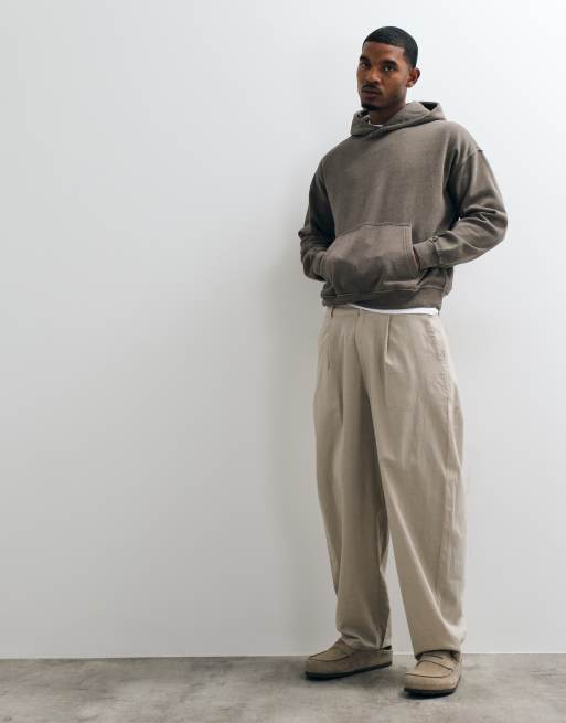 Abercrombie & Fitch essential hoodie in washed brown, 2 of 5