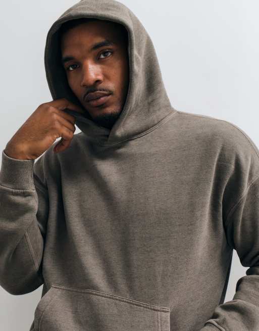 Abercrombie & Fitch essential hoodie in washed brown, 3 of 5