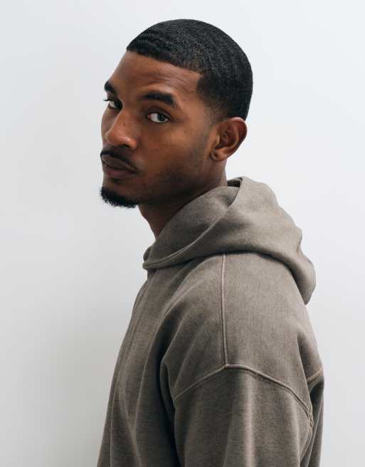 Abercrombie & Fitch essential hoodie in washed brown, 4 of 5