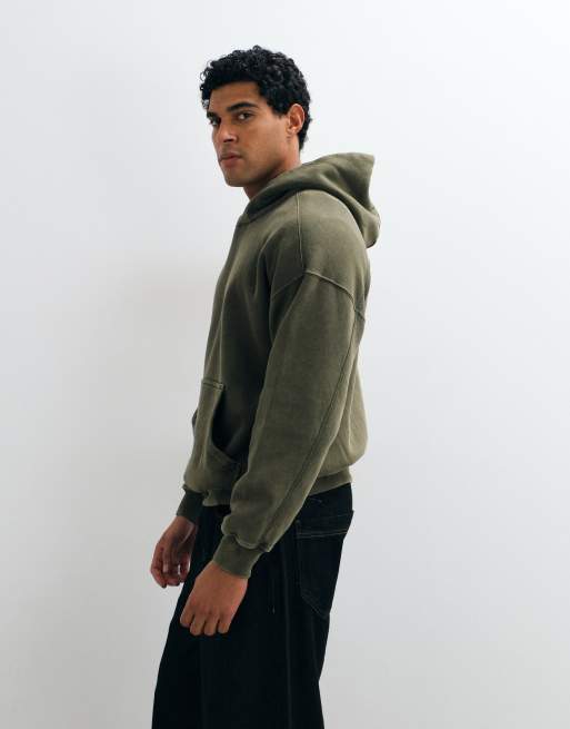 Abercrombie & Fitch essential hoodie in washed green, 3 of 5