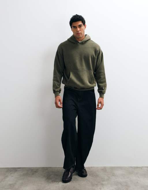Abercrombie & Fitch essential hættetrøje i vasket khaki, 4 af 5