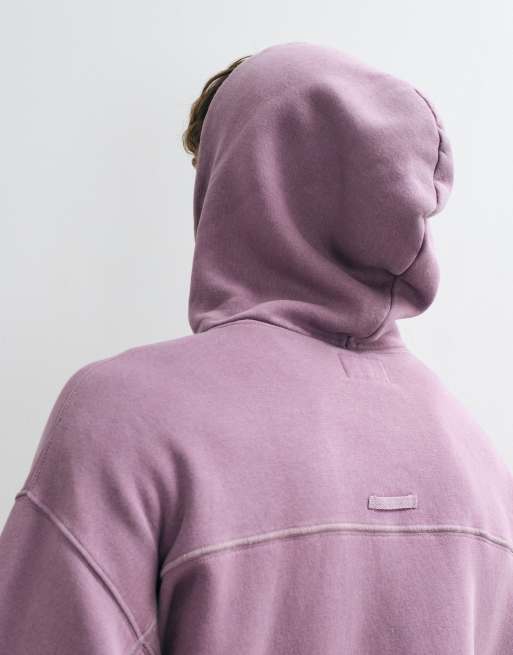 Abercrombie & Fitch essential hættetrøje i vasket lilla, 4 af 5