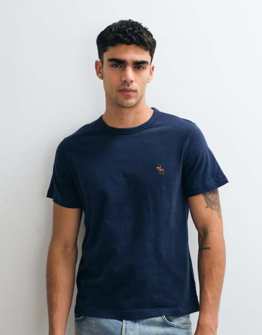 Abercrombie & Fitch essential icon logo T-shirt in navy, 2 of 5