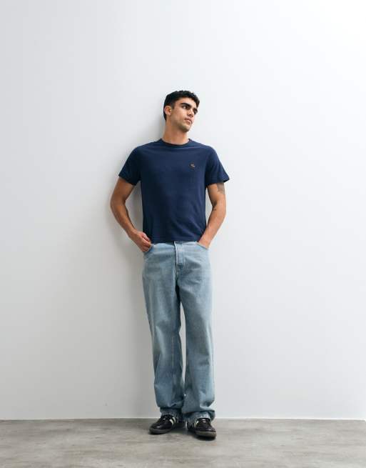 Abercrombie & Fitch essential icon logo T-shirt in navy, 3 of 5