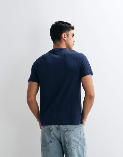 Abercrombie & Fitch essential icon logo T-shirt in navy, 5 of 5