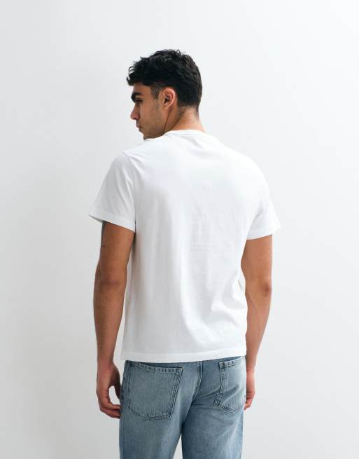 Abercrombie & Fitch essential icon logo T-shirt in white, 4 of 5