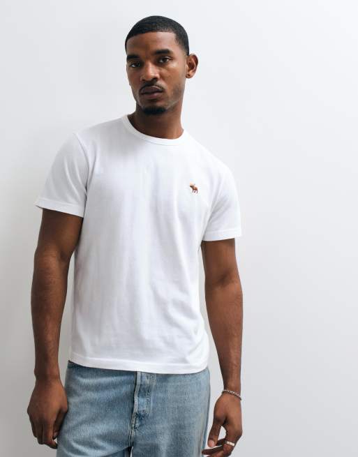 Abercrombie & Fitch essential icon logo t-shirt in white, 3 of 5