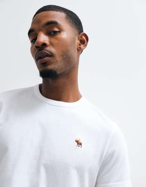 Abercrombie & Fitch essential icon logo t-shirt in white, 4 of 5