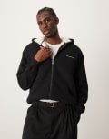 [Abercrombie & Fitch] Abercrombie & Fitch essential icon sherpa lined hoodie in black S BLACK