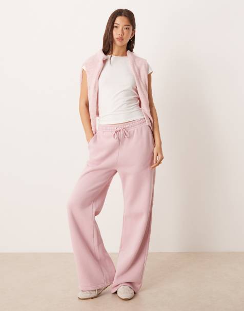 Abercrombie & Fitch - Essential - Joggers a fondo ampio rosa in pile - view 1