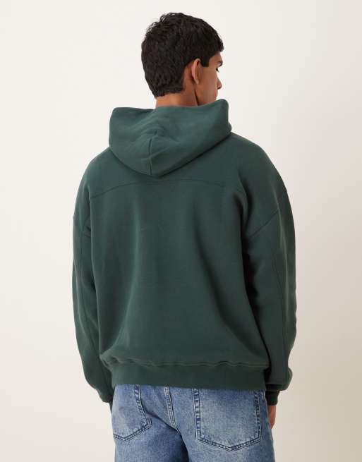 Abercrombie & Fitch – Essential – Kapuzenpullover in Grün mit Fronttasche, 3 von 5