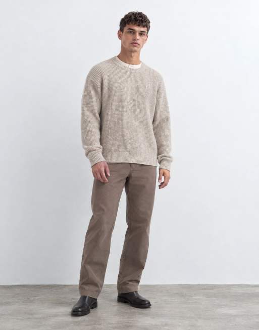 Abercrombie & Fitch essential knitted crew neck jumper in beige, 7 of 9