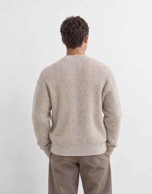 Abercrombie & Fitch essential knitted crew neck jumper in beige, 8 of 9