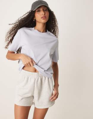 Abercrombie & Fitch Essential Mid Rise Long Line Shorts In Gray