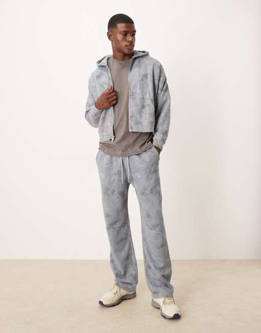 Abercrombie & Fitch essential open hem baggy sweatpants in blue camo, 2 of 5