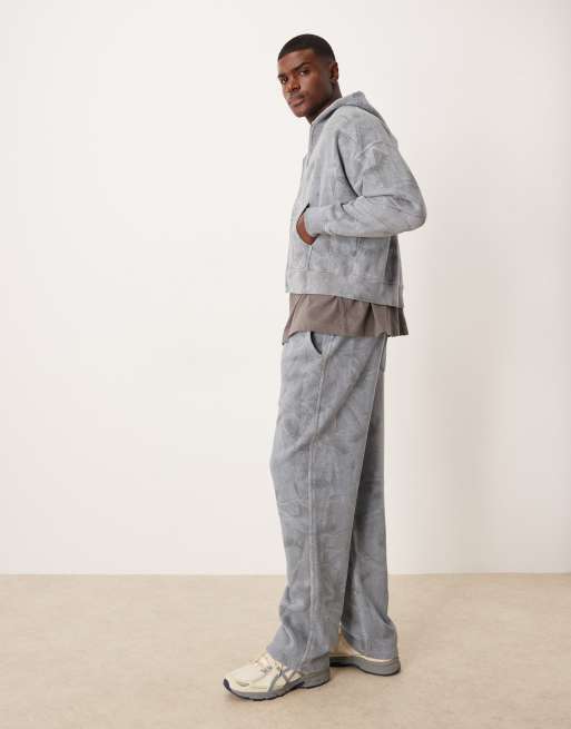 Abercrombie & Fitch essential open hem baggy sweatpants in blue camo, 3 of 5