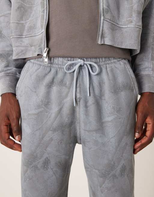Abercrombie & Fitch essential open hem baggy sweatpants in blue camo, 4 of 5