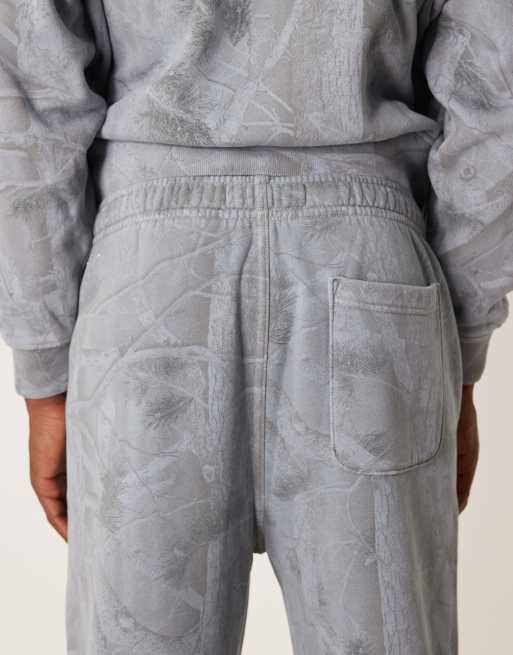 Abercrombie & Fitch essential open hem baggy sweatpants in blue camo, 5 of 5