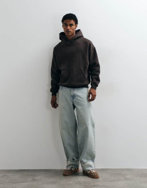 Abercrombie & Fitch essential oversized hættetrøje i brun, 3 af 5