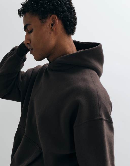 Abercrombie & Fitch essential oversized huvtröja i brun, 2 av 5