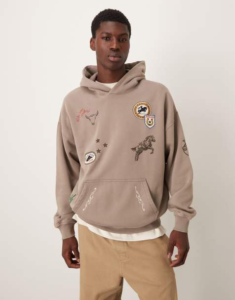 Abercrombie & Fitch essential patchwork hoodie in beige - view 1