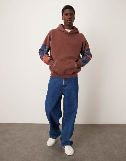 Abercrombie & Fitch essential patchwork hoodie in chocolate brown, 2 of 5