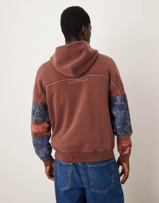 Abercrombie & Fitch essential patchwork hoodie in chocolate brown, 3 of 5