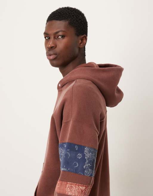 Abercrombie & Fitch essential patchwork hoodie in chocolate brown, 4 of 5
