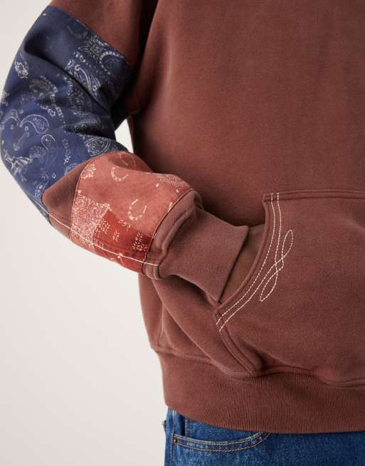 Abercrombie & Fitch essential patchwork hoodie in chocolate brown, 5 of 5