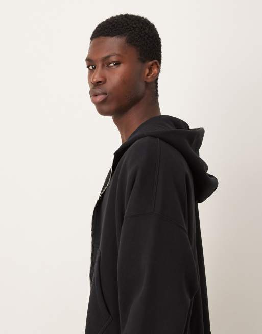 Abercrombie & Fitch - Essential - Sort cropped hættetrøje med lynlås, 4 af 5