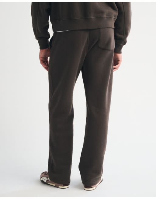 Abercrombie & Fitch Essential straight open-hem sweatpant in dark brown, 5 of 7