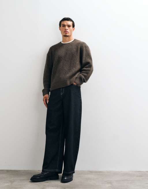 Abercrombie & Fitch essential Strickpullover mit Rundhalsausschnitt in Braun, 4 von 5