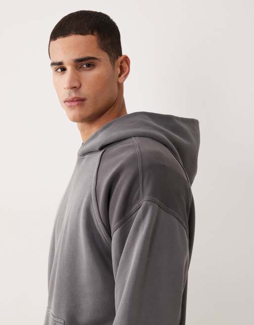 Abercrombie & Fitch - Essential - Sweat à capuche avec poche avant - Gris ton sur ton, 4 de 5