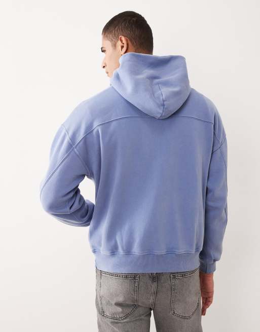 Abercrombie & Fitch - Essential - Sweat à capuche avec poche devant - Bleu, 3 de 5