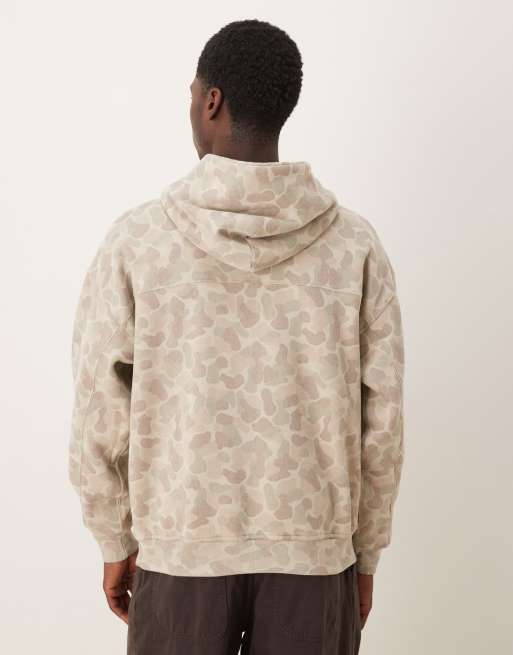 Abercrombie & Fitch - Essential - Sweat à capuche avec poche devant - Crème camouflage, 3 de 5