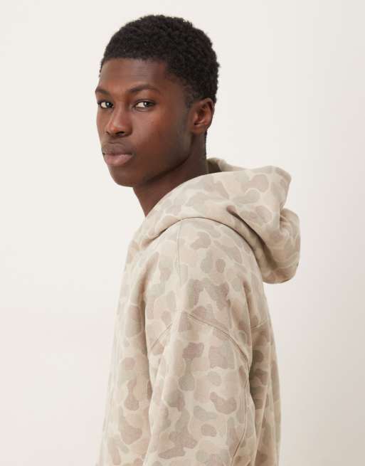 Abercrombie & Fitch - Essential - Sweat à capuche avec poche devant - Crème camouflage, 5 de 5