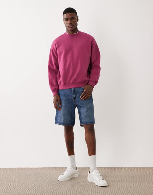 Abercrombie & Fitch essential sweatshirt in berry red, 2 of 5