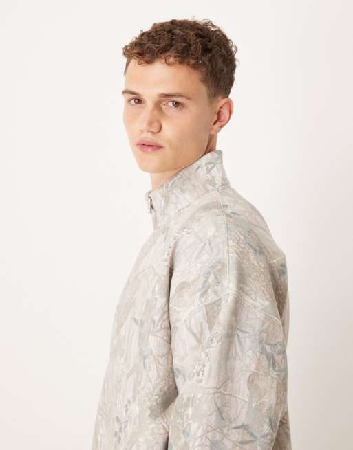 Abercrombie & Fitch - Essential - Sweatshirt met korte rits in licht camo, 3 van 4