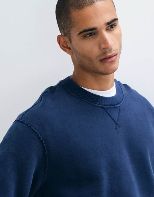 Abercrombie & Fitch essential sweatshirt met ronde hals in navy, 3 van 5