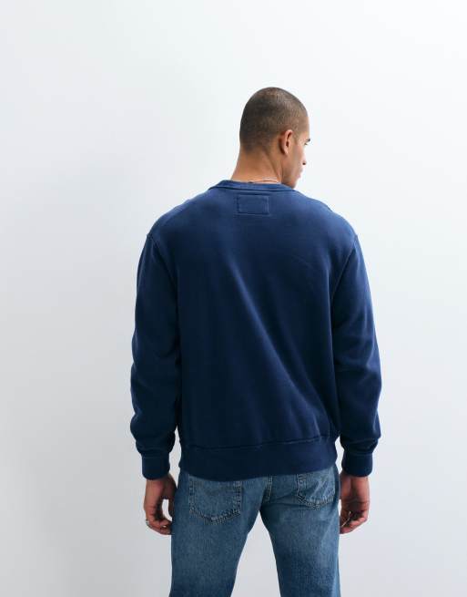 Abercrombie & Fitch Essential Sweatshirt mit Rundhalsausschnitt in Marineblau, 4 von 5
