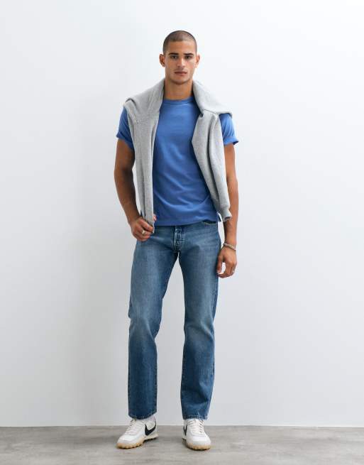 Abercrombie & Fitch Essential T-Shirt in Mittelblau, 4 von 5