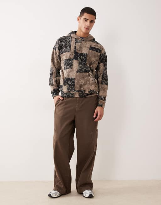 Abercrombie & Fitch essential tile graphic hoodie in brown, 2 of 5