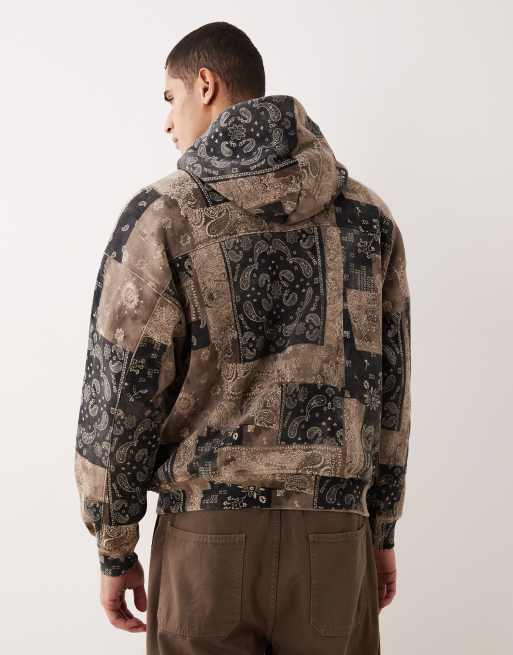 Abercrombie & Fitch essential tile graphic hoodie in brown, 3 of 5