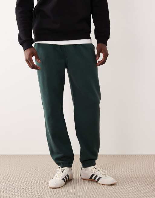 Abercrombie & Fitch – Essential – Weite Jogginghose in Grün mit unversäubertem Saum, 2 von 5