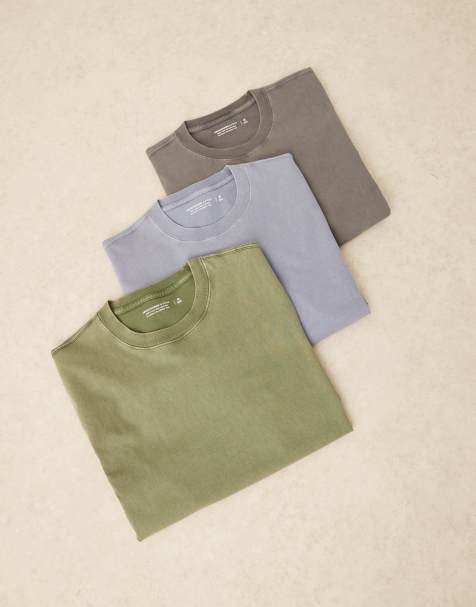 Abercrombie & Fitch – Essential – Zestaw 3 T-shirtów w odcieniach niebieskiego - view 1