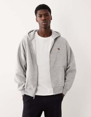 Abercrombie & Fitch Abercrombie & Fitch essential zip hoodie in grey