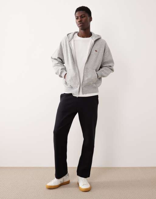 Abercrombie & Fitch essential zip hoodie in grey , 2 of 5