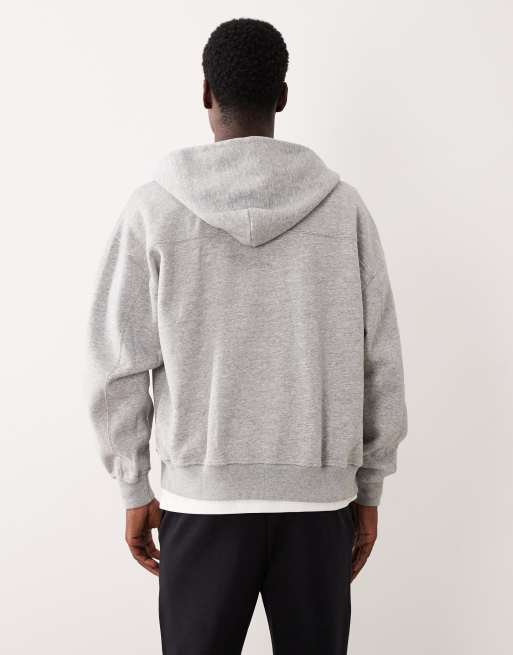Abercrombie & Fitch essential zip hoodie in grey , 3 of 5